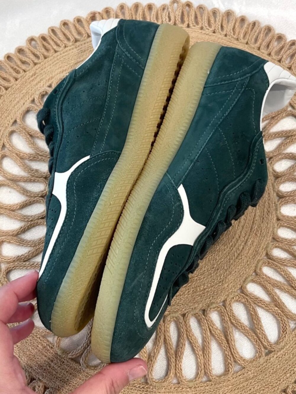 Alohas Tb.490 Rife Forest Green Leather Sneakers Size EU 40 Suede - Picture 5 of 9